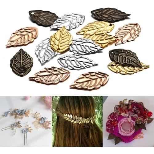 100Pcs/Lot 10*18mm Metal Charms Leaves Shape Earrings Pendants DIY For Jewelry Making Necklace Supplies Keychain Accessories