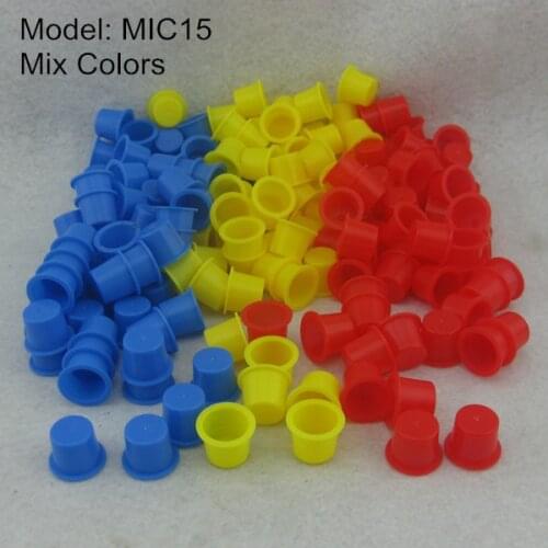 1000pcs 15mm Large Size Mix Colors Tattoo Ink Cups Caps Blue Red Yellow Colors Supply MIC15-1000