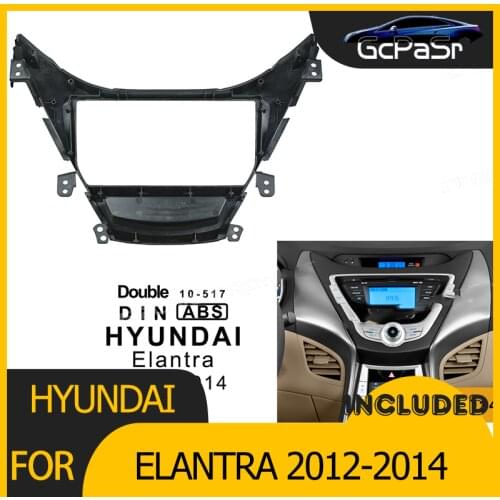 2 Din Car Radio Player DVD Frame Audio Fitting Adaptor Dash Trim Kits Facia Panel 9inch For Hyundai Elantra 2012-2014 Double
