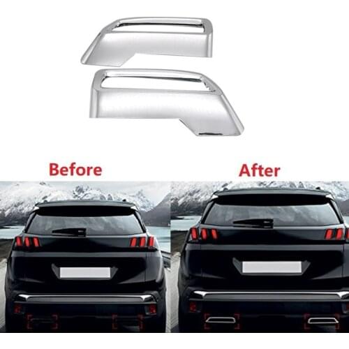 2PCS Car Rear Exhaust Pipe Tail Cover Decoration Trim ABS For Peugeot 3008 5008 Allure 17-20 Car Mouldings