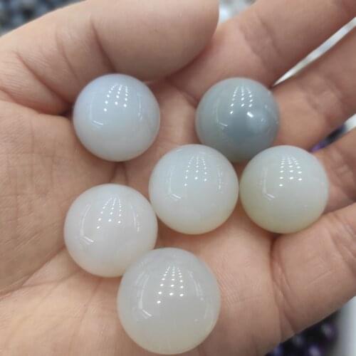 2cm 10pcs Beautiful Agate Ball Light grey Rice white handmade Crystal Sphere Gemstone Massager ball for decoration stone healing