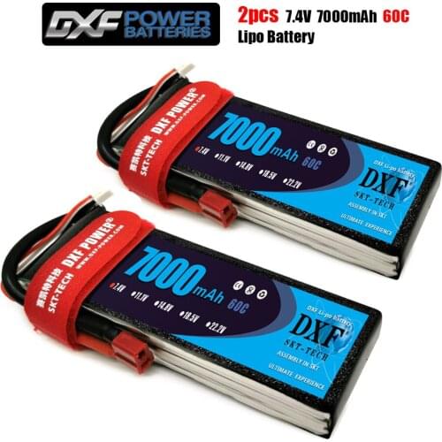 2020 DXF 2PCS lipo battery 2S 7.4V 7000mah 60C Max 120C Toys & Hobbies For Helicopters RC Models Li-polymer Battery