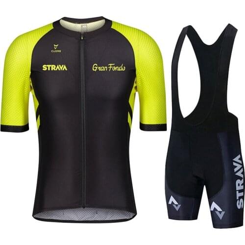 2021 Men Black STRAVA Pro Team Summer Mountain Racing Bike Clothing/Breathable Quick Dry Cycling Jersey Sets Sports Team