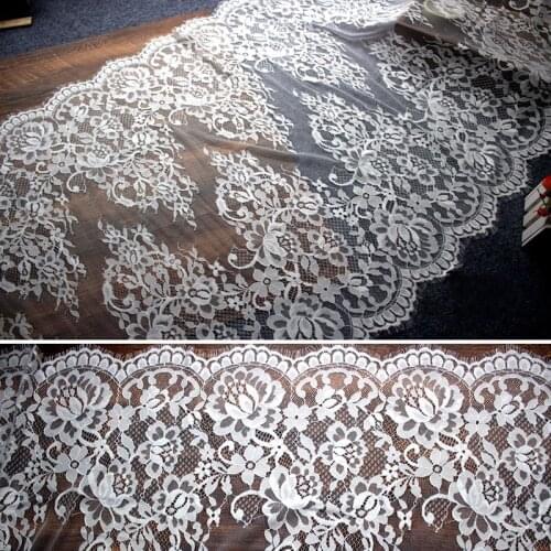 3M/Lot Width 70CM Exquisite Double Edge Eyelash Lace Fabric Trim DIY Adornment Accessories