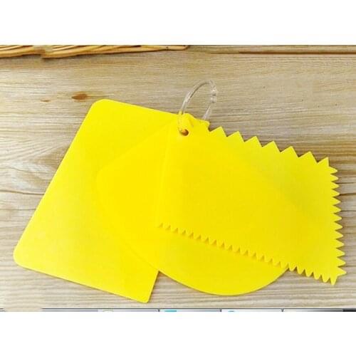 3 pcs Baking Pastry Tools Plastic Dough Knife Icing Fondant Scraper Decorating Plain Smooth Spatulas Cutters Cake Tool