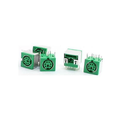 5pcs PS/2 6P Mini DIN Plug Female PCB Mouse Keyboard Connector Green