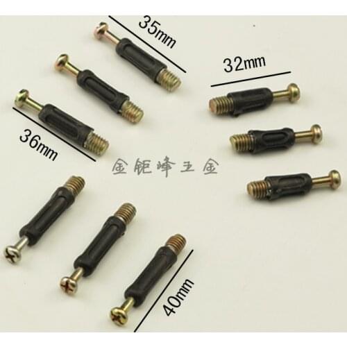 50pcs Thickening three in one connector / screw / plastic rod / connector / furniture hardware / plastic connecting rod