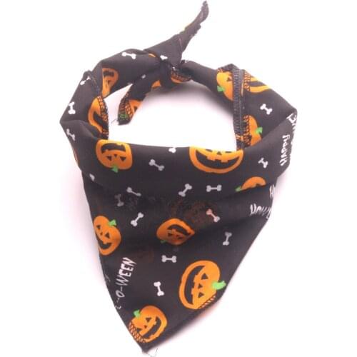 Halloween Dog Bandana Cotton Scarf Bib Grooming Accessories Triangular Bandage Collar for Small Medium Large Pet Fashion Design