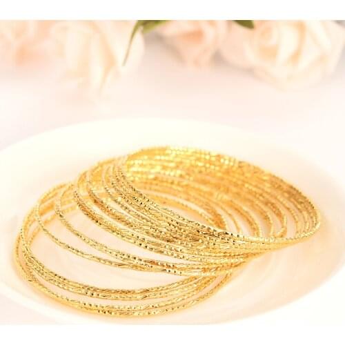24k Gold Women Gold big Dubai Bride Wedding Ethiopian Bracelet Africa Bangle Arab Jewelry Gold Charmgirls India Bracelet gifts