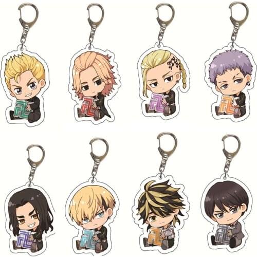 Tokyo Revengers Keychain Anime Character Manjiro Ken Takemichi Hinata Atsushi Chibi Kawaii Arcylic Key Chain For Friendship Gift