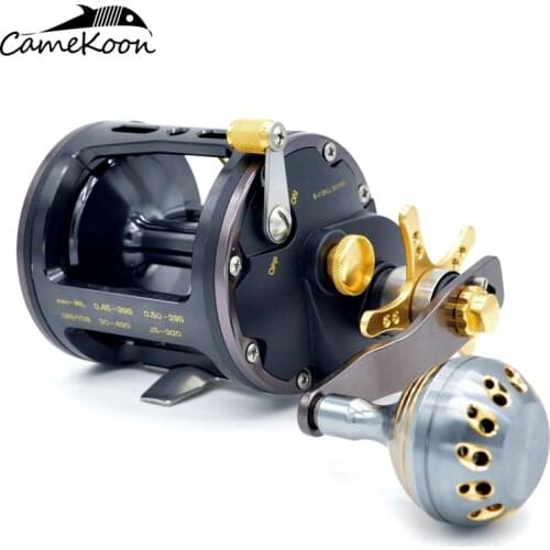 CAMEKOON Level Wind Strong Trolling Saltwater Fishing Reel 6+1 Ball Bearings 12KG Max Drag Ocean Boat Fishing