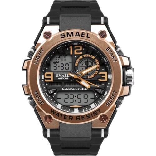 Smael Watches Fashion Military Watches Men Dual Display Analog Digital Quartz Wristwatch Man Watch montres homme horloge mannen