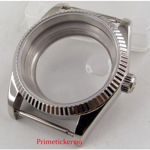 High Quality Round Mental 36mm Watch Case Sapphire Glass with Date Magnifier Fit MIYOTA Movement