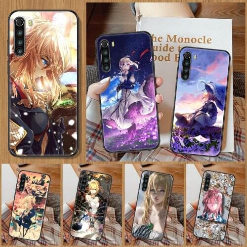 Anime Violet Evergarden Phone Case For Xiaomi Redmi Note 7 8 9 10 7A 8T 9A 9T 9S 10S Pro black fashion Etui silicone waterproof