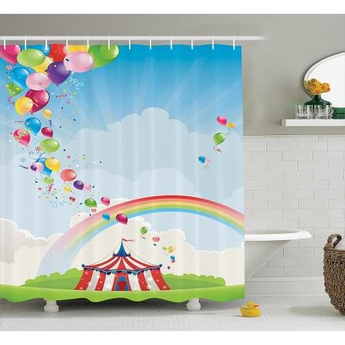 Circus Decor Shower Curtain Circus Bath Curtains for Bathroom Decor