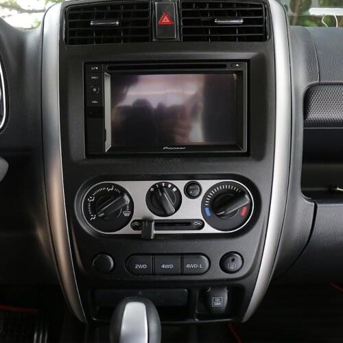 SHINEKA Aluminium Alloy AC Vent Air Conditioning Button Switch Decorative Panel Cover Trim Frame Sticker for Suzuki Jimny 2007