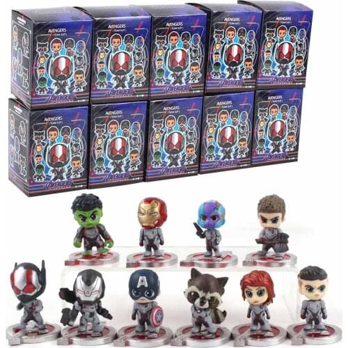 4-6cm 10pcs/set Avengers Endgame Team Suit Captain America Iron Man Black Widow Nebula Thanos Hawkeye Thor PVC Figure Toy