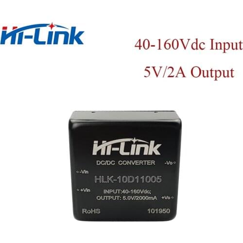 10pcs/lot Hi Link 40-160V to 5V 2A 10W DC/DC converter Isolated Step down module for PCB mount