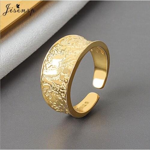 Jisensp Retro Irregular Pattern Finger Ring Punk Geometric Cocktail Rings Statement Jewelry for Women Men Friendship Gift