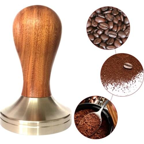 Coffee Tamper Wooden Handle Barista Espresso Machine Grinder 51mm For Coffee And Espresso Powder Hammer-35
