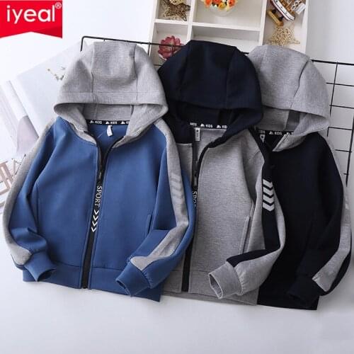 IYEAL Boys Jacket Coat Kids Hooded Outerwear Cotton Spring Winter Autumn Children Cotton Active Outerwear Boy Sports Jackets