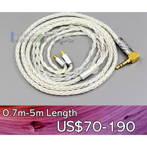 LN006459 99% Pure Silver 8 Core 2.5mm 4.4mm 3.5mm XLR Headphone Earphone Cable For Sennheiser IE400 IE500 Pro LN006459