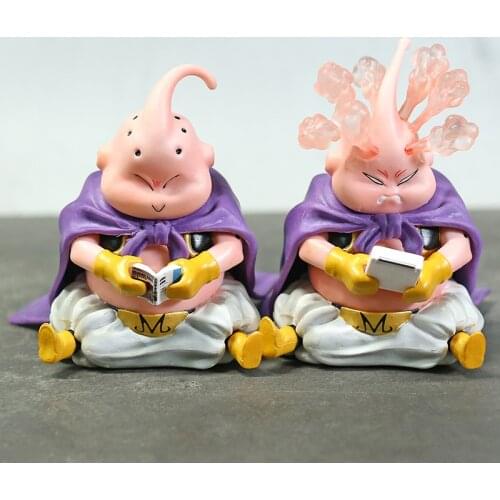 Majin Buu Playing Games Version Figure Majin Boo Angry Sitting Version PVC Figurine Toy