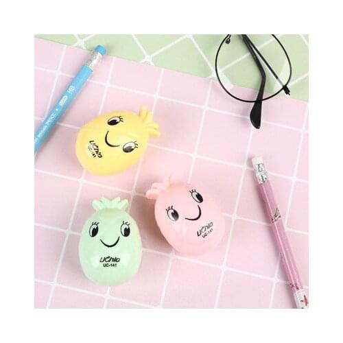 Novelty small pineapple pencil sharpener creative emotional plastic pencil sharpener children gift Hawaii stationery school supp