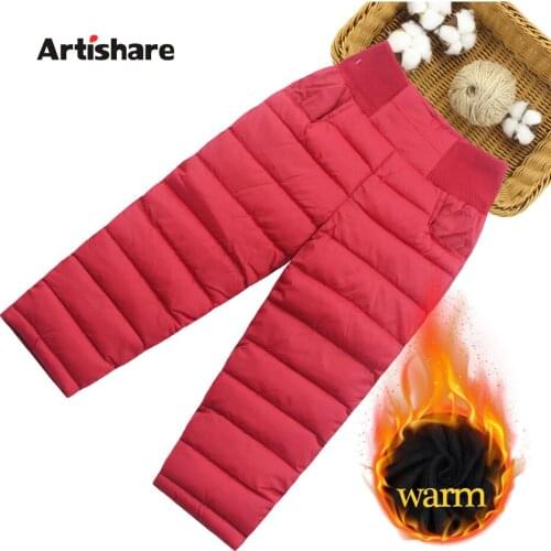 Pants For Girls Solid Color Down Pants Girl Thick Warm Childrens Overalls Fall Winter Winter Clothes For Girls
