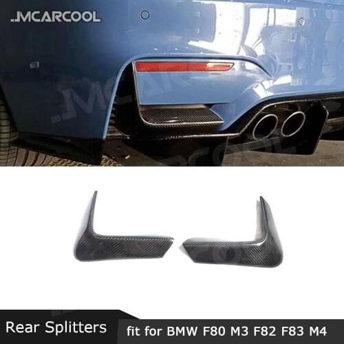 Carbon Fiber Rear Bumper Trunk Outlet Trim Flaps Cupwings for BMW 3 Series F80 M3 4 Series F82 F83 M4 2014-2018 Car Styling