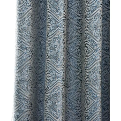 Simple Modern Simple European Light Luxury Cotton Jacquard Full Shading Living Room Bedroom Study Floor Floating Curtains