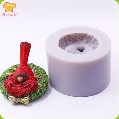 Christmas Bird Silicone Moulds Red Bird Flower Link DIY Gift Candle Soap Silicone Molds