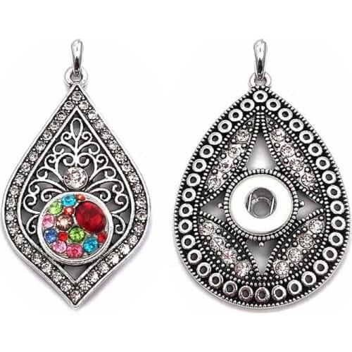 Interchangeable Rhinestones Leaves 250 Womens Vintage 12mm snap button bohemian necklaces & pendants DIY Jewelry for women Gift