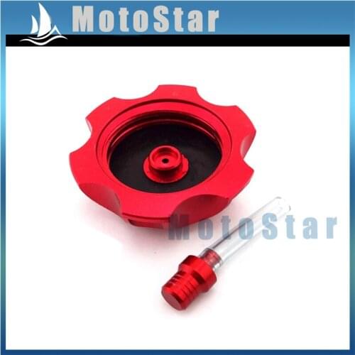 Alloy Red Petrol Fuel Gas Tank Cap Cover For 50cc-160cc Chinese Dirt Pit Bike XR50 CRF50 CRF70 SSR Thumpstar Coolster