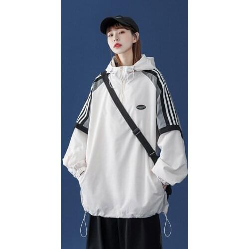 Women Jacket Spring and Autumn Womens Coat Casual Baseball Jacket Sports Patchwork Loose Womens Clothing 2021 Korean Version