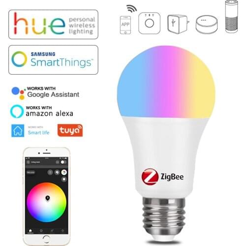 Zigbee 3.0 Smart E27 LED Light Bulb Lamp RGB+W+C Dimmable Work with Smart Life Alexa Home Assistant
