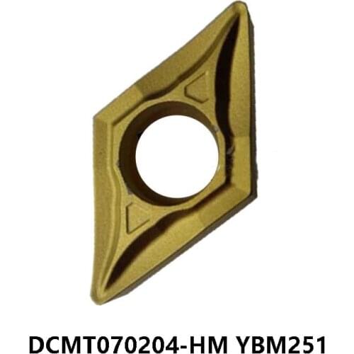 100% Original DCMT0702 DCMT070204-HM YBM251 DCMT 070204 DCMT07 Carbide Inserts Lathe Cutter processing Stainless Steel CNC