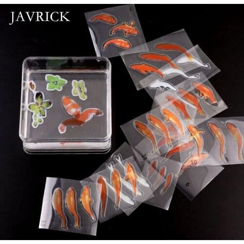 12 Pcs 3D Small Goldfish Handmade Three-dimensional Stickers DIY Crystal Epoxy Resin Jewelry Making Painting Filling Material
