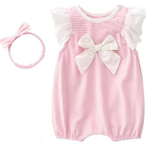 2pcs Baby Girl bodysuits short sleeves baby girls clothes Jumpsuit infant Overalls Newborn clothing