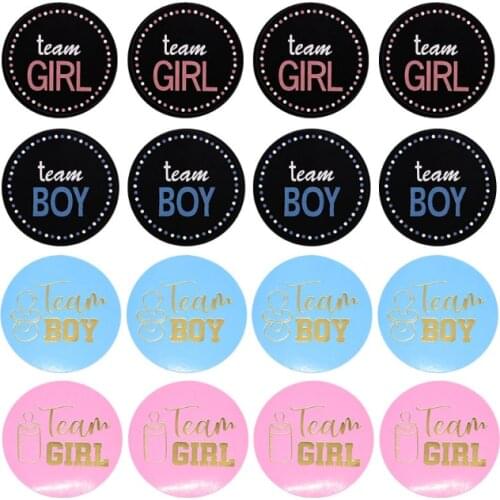 24/48pcs Team Girl Team Boy Sticker Boy Or Girl Vote Stickers for Baby Shower Gender Reveal Party Decor Gifts Bag Label Supplies
