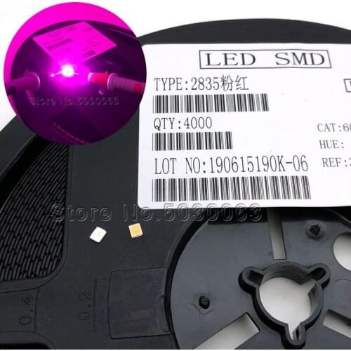 4000pcs/reel 2835 LED SMD pink purple led pink lamp beads super bright 0.2W light-emitting diode