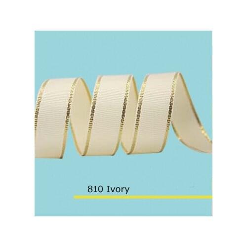 5/8" (16mm) Gold Metallic Edge Grosgrain Ribbon 28 colors in stock