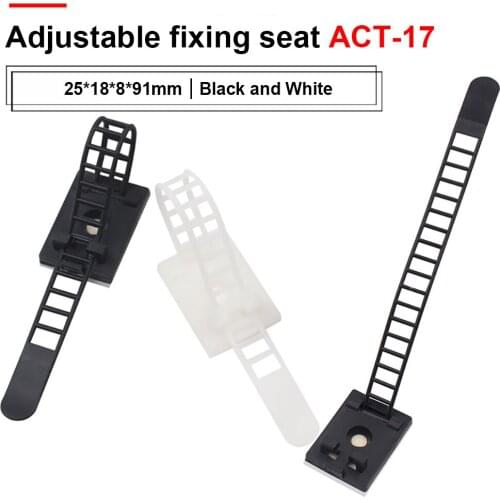 50PCS Adjustable Self Adhesive Wire Ties Cable Clips Wiring Holder Strap Clamp for Management at Home Office
