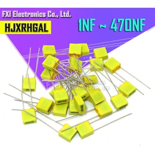 500PCS Correction Capacitor 1nF ~ 470nF 5mm 100nf 10nf 47nf 22nf 1nf 0.47uf 0.1uf Polypropylene Safety Plastic Film Capacitor