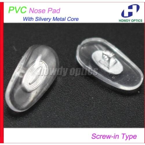 500pcs Eyeglasses PVC Nose Pads Wth Metal Core 14mm Screw-in Type Glasses Accessories