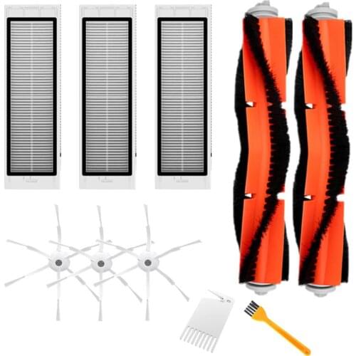 10pcs Side Brush with HEPA Filter and Main Brush for Xiaomi Robot Vacuum Cleaner Accessories