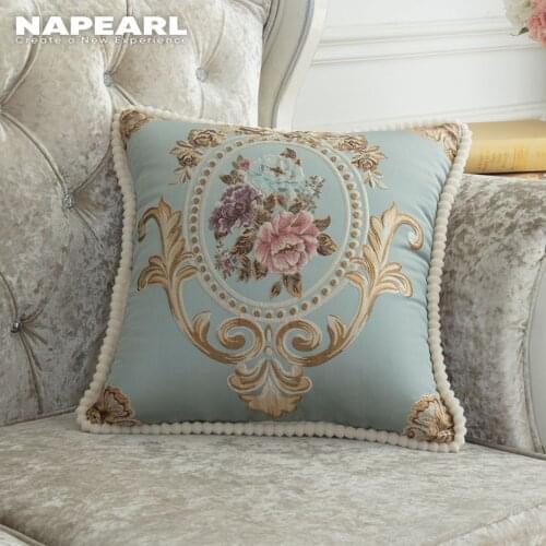 NAPEARL Luxury European Pillows Case Cover For Sofa Cushions 45x45 Floral Designer Covers Velvet Decorative Modern Hot Sale