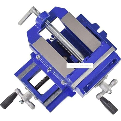 Cast Iron Bench Drill Operating Platform Flat Tongs Precision Heavy Duty Bench Vise Clamp Tool Two-Way Movement Plain Vice