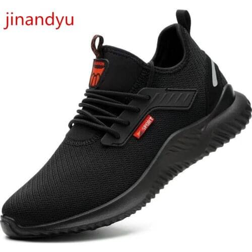 Breathable Safety Shoes Men Work Boots Mesh Steel Toe Shoes Man Protective Boots Anti Piercing Wear Resisting Safty Shoes Man