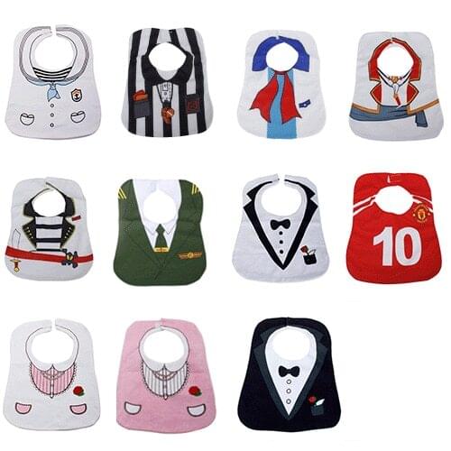 Hot Sale One Piece Cute Tuxedo Toddler Baby Infant Bib Feeding Baby Bibs Burp Cloths 5Kinds
